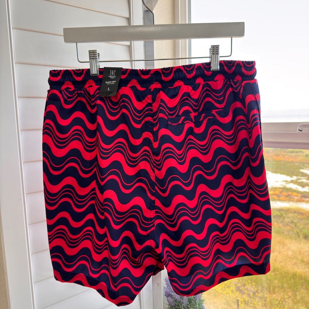 INC International Concepts Red and Blue Patterned Shorts. Size L